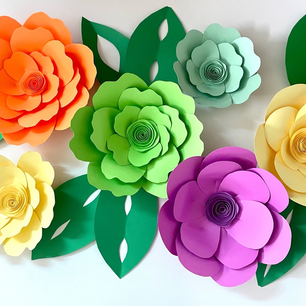Luau Fiesta paper flower backdrop